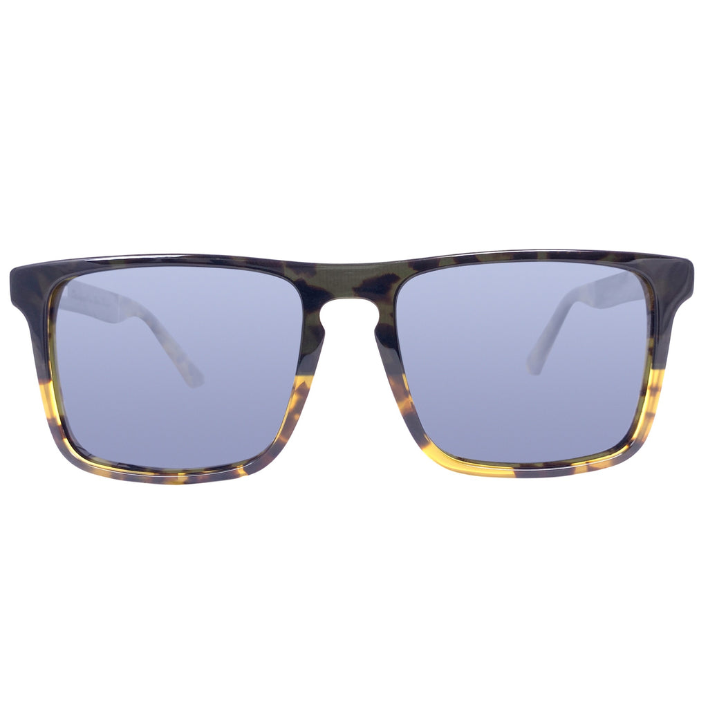 Dana Point polarized UV400 sunglasses by Cali Life Co, front view showing walnut wood frame and lens detail