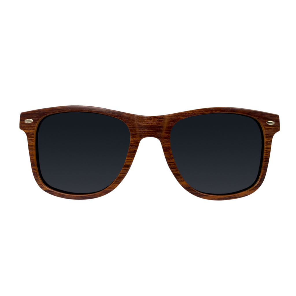 Cali Life Co. San Diego polarized UV400 bamboo frame sunglasses with Aztec art - California Beach Series