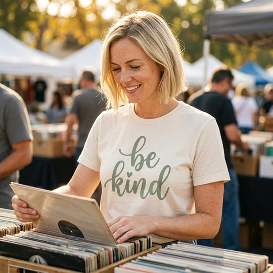 Be Kind Script Tee back view. Cali Life Co. California apparel, designed in San Diego