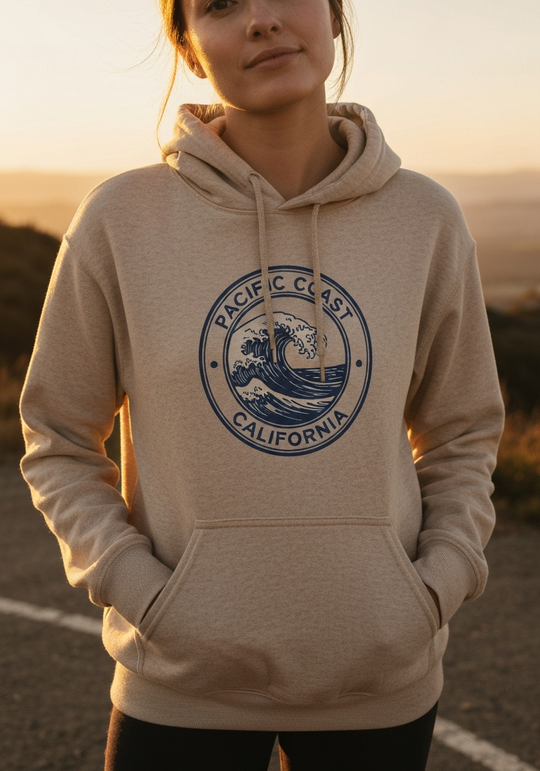 Cali Life Pacific Coast Wave Badge Hoodie — Women's