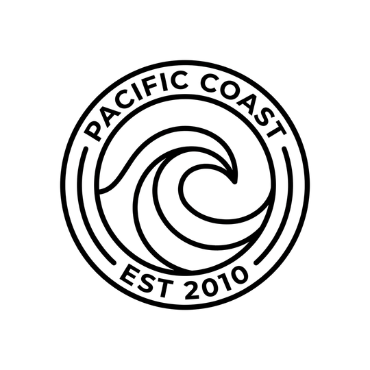 Pacific Coast Wave Badge Tee — Women's back view. Cali Life Co. California apparel, designed in San Diego