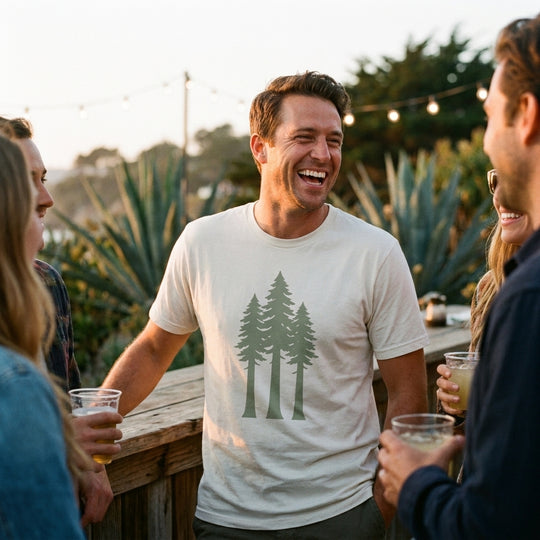 Redwood Silhouette Tee back view. Cali Life Co. California apparel, designed in San Diego
