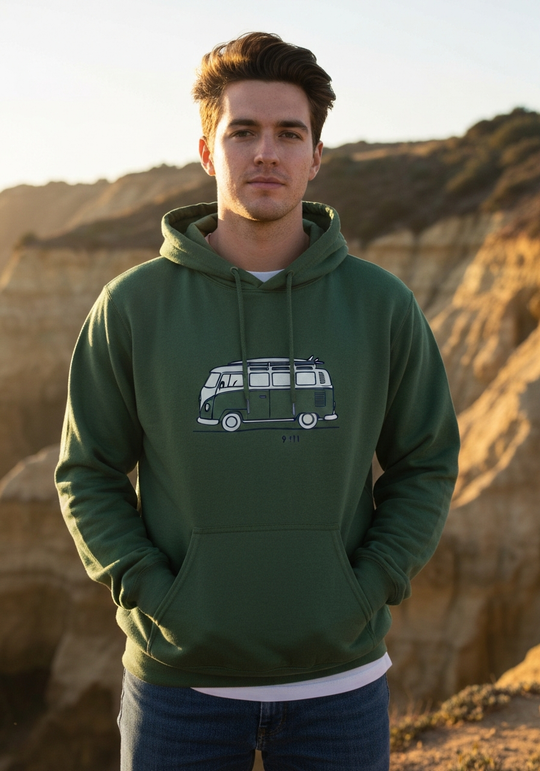 Cali Life VW Bus Line Art Hoodie — Men's