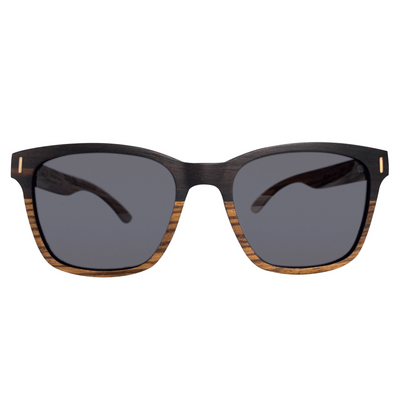 Cali Life Co. Gold Country polarized UV400 eco-friendly wood sunglasses with flower engraving - California Mountain Series