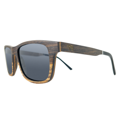 Joshua Tree wood-temple polarized sunglasses worn in natural light, Desert collection by Cali Life Co