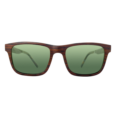 Cali Life Co. Kings Canyon polarized UV400 full wood sunglasses with Aztec art spring hinges - California Mountain Series