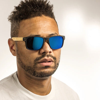 Cali Life Co. Volcanic Blue polarized UV400 eco-friendly sunglasses designed in San Diego CA